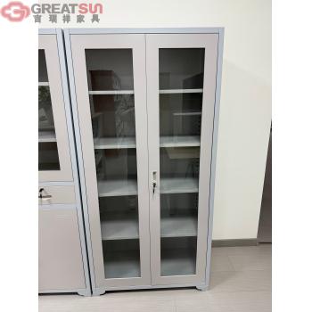 对开玻璃门柜